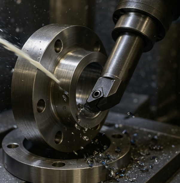 Boring the Hub & Bore flange
