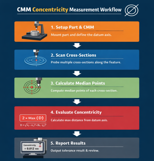 CMM Concentricity Measurement Workflow