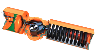 A typical Scotch yoke valve actuator