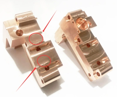 machining marks on copper parts surface