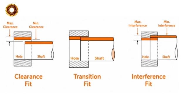 transition fit vs clearance fit vs interference fit